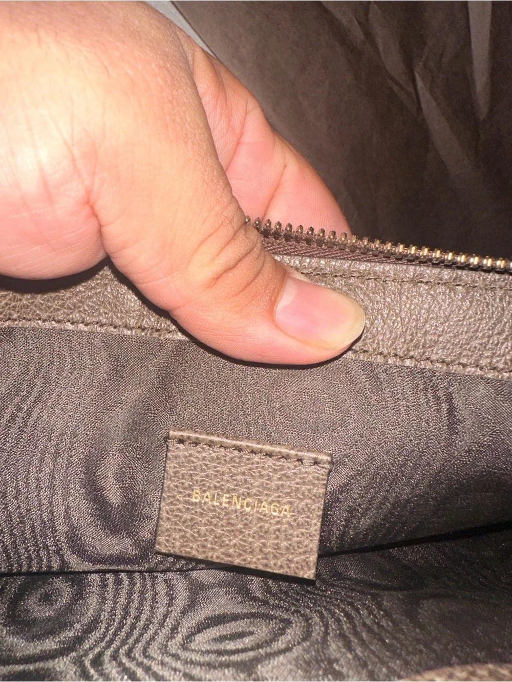 Balenciaga Beige Monogram Canvas Pouch with Green and Red Center Stripe